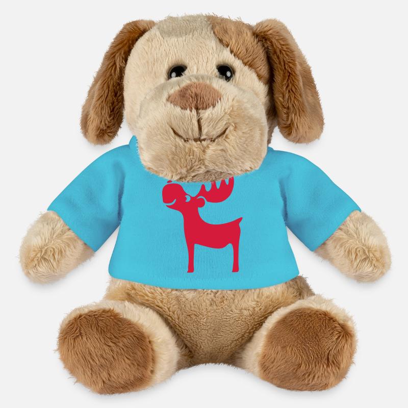 Moose bois de renne cerf noël Rudolf - Chien en peluche Helge MiniFeet® - bleu outremer