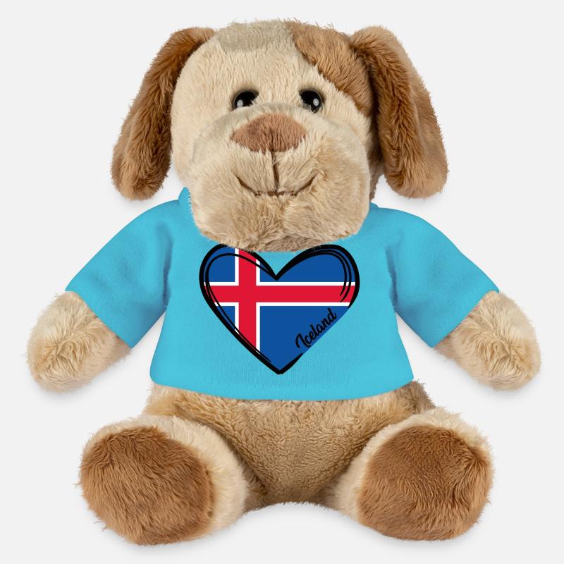 Île - Herz - Islande - Chien en peluche Helge MiniFeet® - bleu outremer
