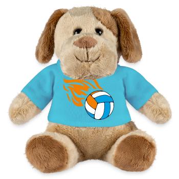 Fliegender flammender Volleyball - MiniFeet® Hund Helge - Atollblau - Vorne