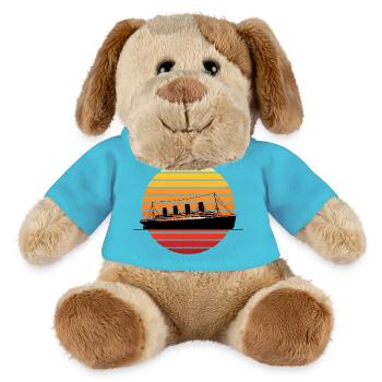 Vintage Ocean Liner at Sunset Titanic - MiniFeet® Dog Helge - atoll blue - Front