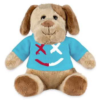 Evil Smile.y Face X-Eyes Graffiti Red White - MiniFeet® Dog Helge - atoll blue - Front