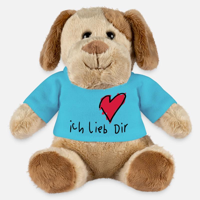 Liebeserklärung 'Ich lieb Dir' - MiniFeet® Hund Helge - Atollblau