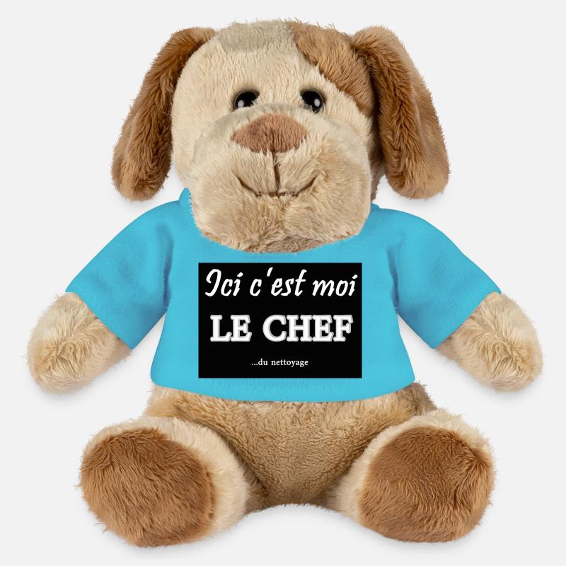 chef noir - Chien en peluche Helge MiniFeet® - bleu outremer