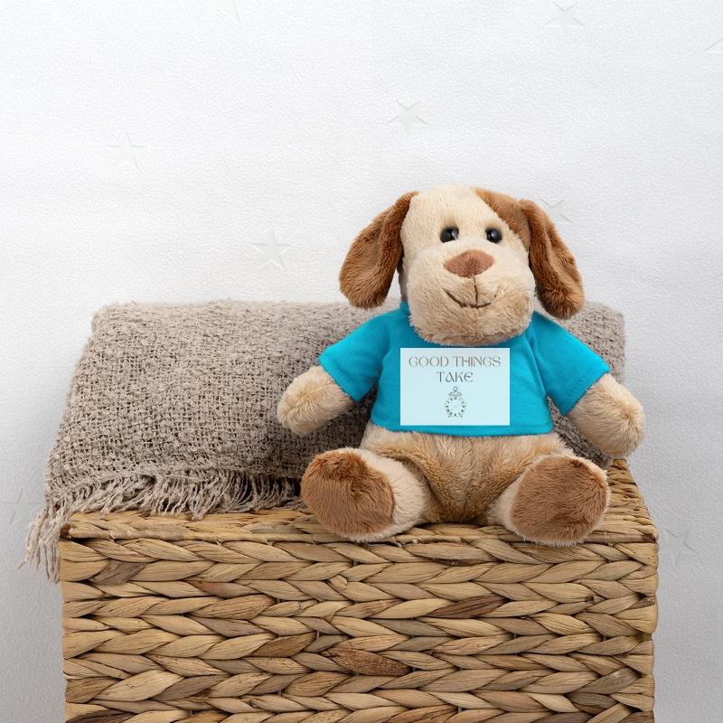 Good Things Take Time Typography with Clock MiniFeet® Dog Helge