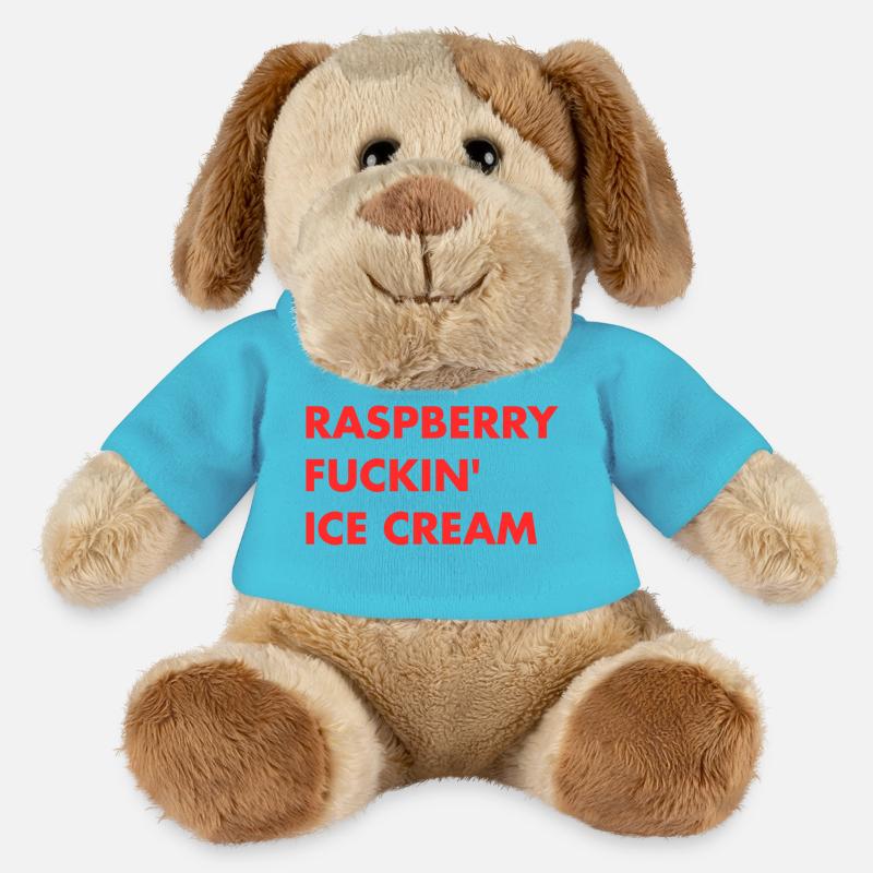 Raspberry Cream - Red Lettering - MiniFeet® Dog Helge - atoll blue