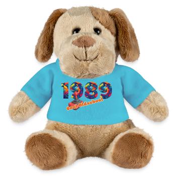 1989 – Style rétro du jeu numérique - Chien en peluche Helge MiniFeet® - bleu outremer - Devant