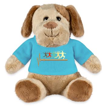 Speerwurf-Athlet Leichtathlet UK - MiniFeet® Hund Helge - Atollblau - Vorne