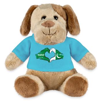 Saudi Arabia Pakiastan Flag Hands Heart Shape Used - MiniFeet® Dog Helge - atoll blue - Front