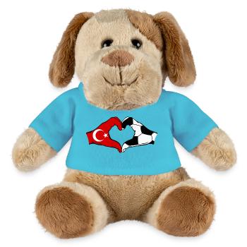 Turquie Football Drapeau Mains Coeur Forme - Chien en peluche Helge MiniFeet® - bleu outremer - Devant