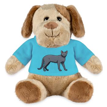 Bleu Russe - Chat mignon Sticker - Chien en peluche Helge MiniFeet® - bleu outremer - Devant