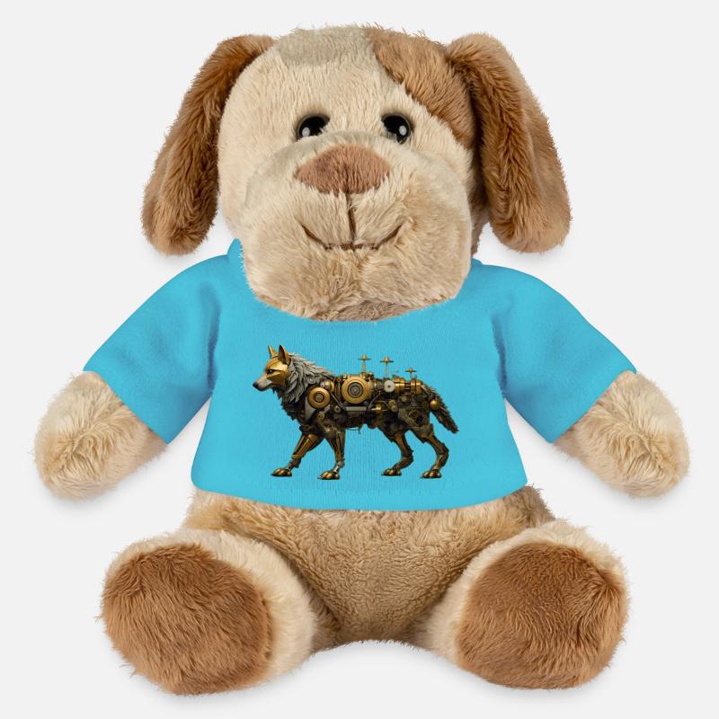 Steampunk Wolf - MiniFeet® Hund Helge - Atollblau