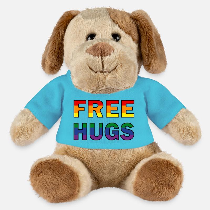Free Hugs Regenbogenfahne - MiniFeet® Hund Helge - Atollblau