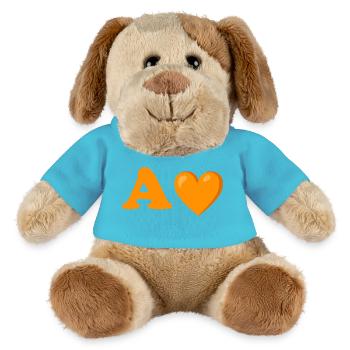 Illustration de coeur doux pour vêtements unisexes - Chien en peluche Helge MiniFeet® - bleu outremer - Devant