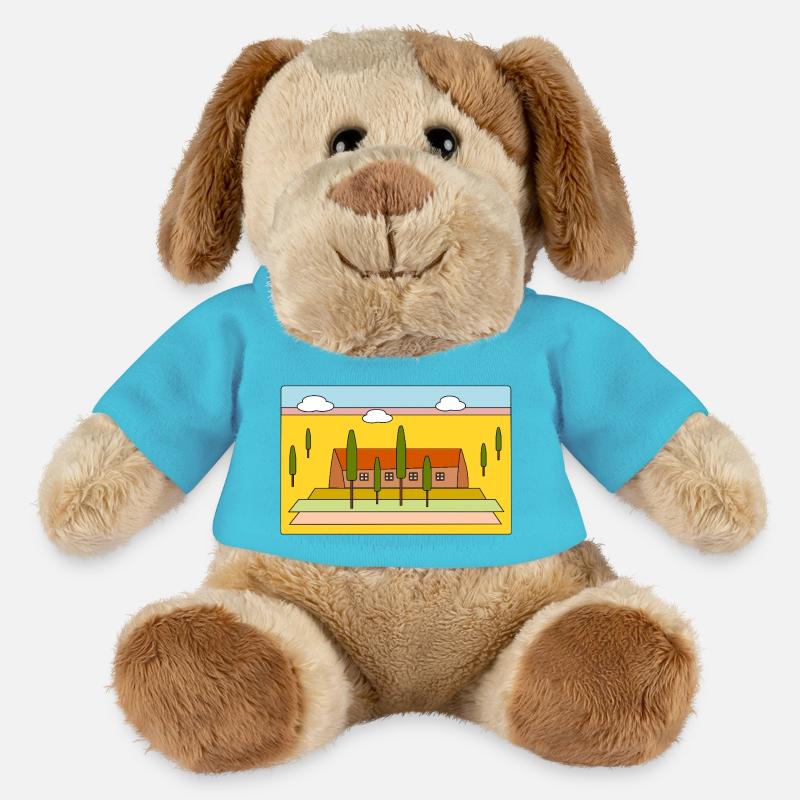 Landscape with cypress trees - MiniFeet® Dog Helge - atoll blue