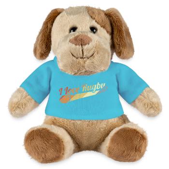 I love rugby - MiniFeet® Dog Helge - atoll blue - Front