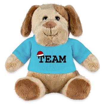 Équipe Chapeau de Noël - Chien en peluche Helge MiniFeet® - bleu outremer - Devant