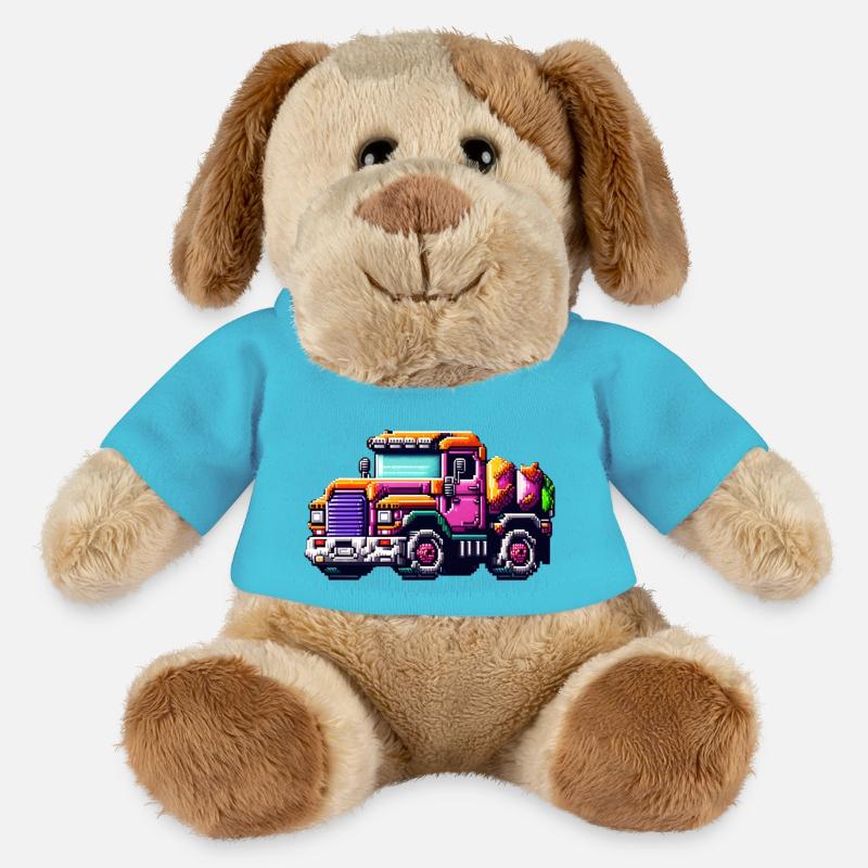 Le camion Pixel n ° 1 - Chien en peluche Helge MiniFeet® - bleu outremer
