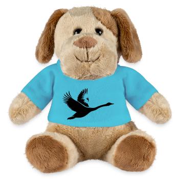 Elegant flying mute swan - MiniFeet® Dog Helge - atoll blue - Front