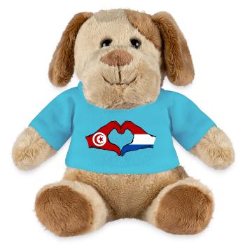 Tunisie Hollande Drapeau Mains Coeur Forme - Chien en peluche Helge MiniFeet® - bleu outremer - Devant