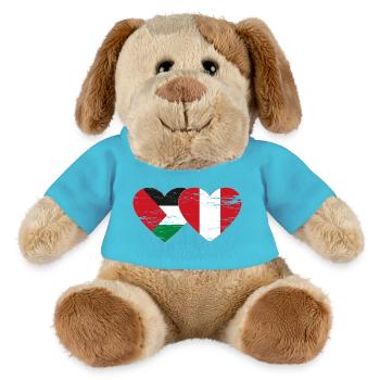 Palestine Peru flag heart used - MiniFeet® Dog Helge - atoll blue - Front