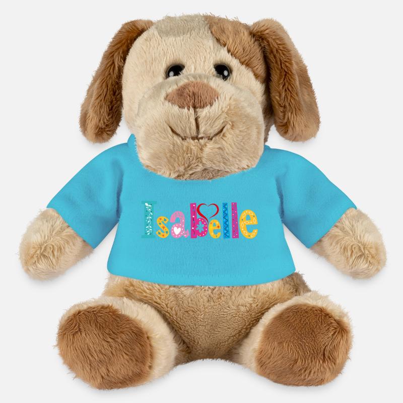 Personalisierter Isabelle-Name - MiniFeet® Hund Helge - Atollblau