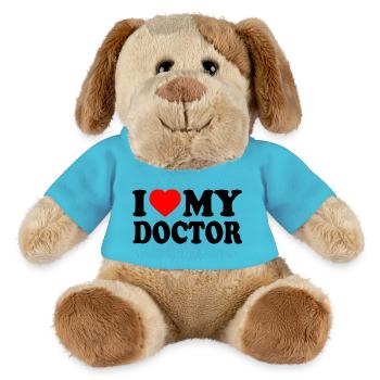 I love my doctor - Chien en peluche Helge MiniFeet® - bleu outremer - Devant