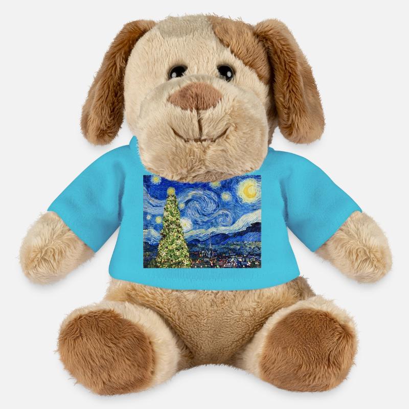 Van Gough Starry Night - Christmas Tree Trending - MiniFeet® Hund Helge - Atollblau