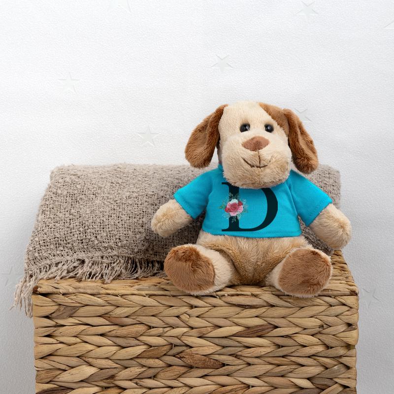 Roter Blumenbuchstabe D MiniFeet® Hund Helge