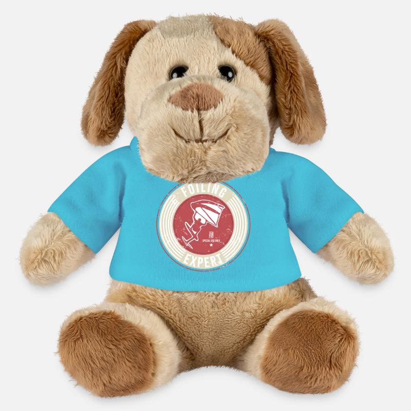 Vintage Label Wingfoilen - MiniFeet® Hund Helge - Atollblau