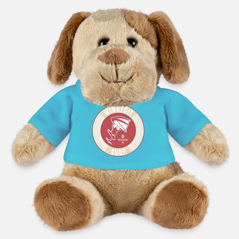 Étiquette Wingfoil Surf-Label - Chien en peluche Helge MiniFeet® - bleu outremer