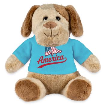 Amerika Flagge - MiniFeet® Hund Helge - Atollblau - Vorne