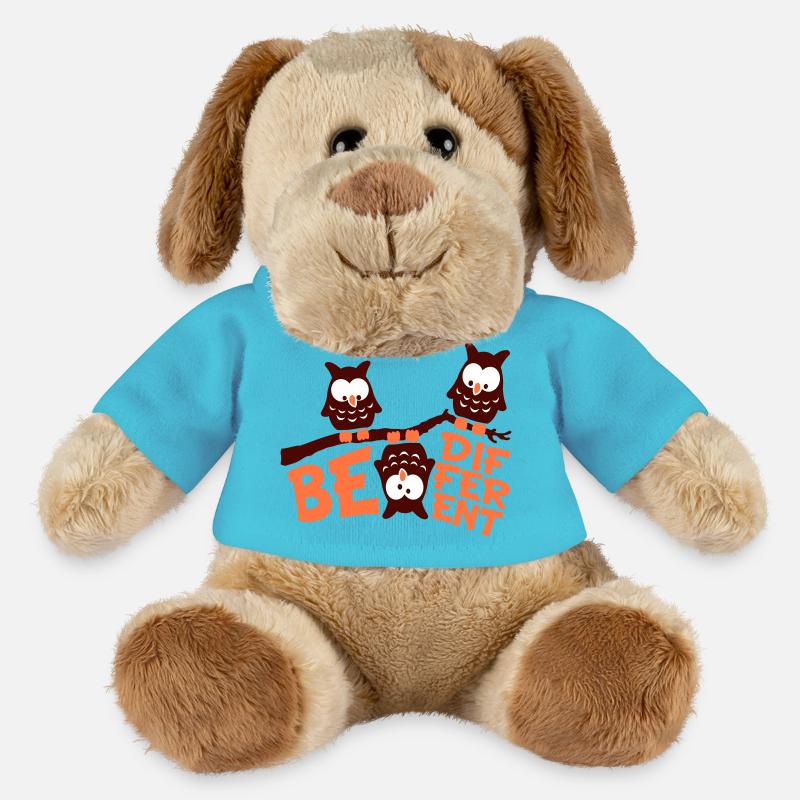3 Eulen Be Different Spruch verrückt komisch Ast - MiniFeet® Hund Helge - Atollblau