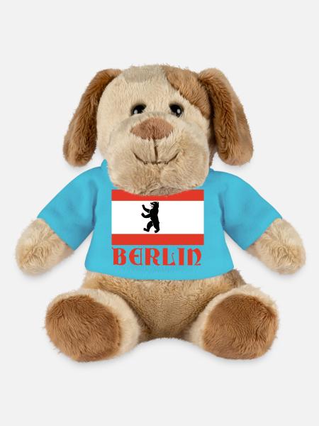 Graphique du drapeau de l’ours de Berlin - Chien en peluche Helge MiniFeet® - bleu outremer