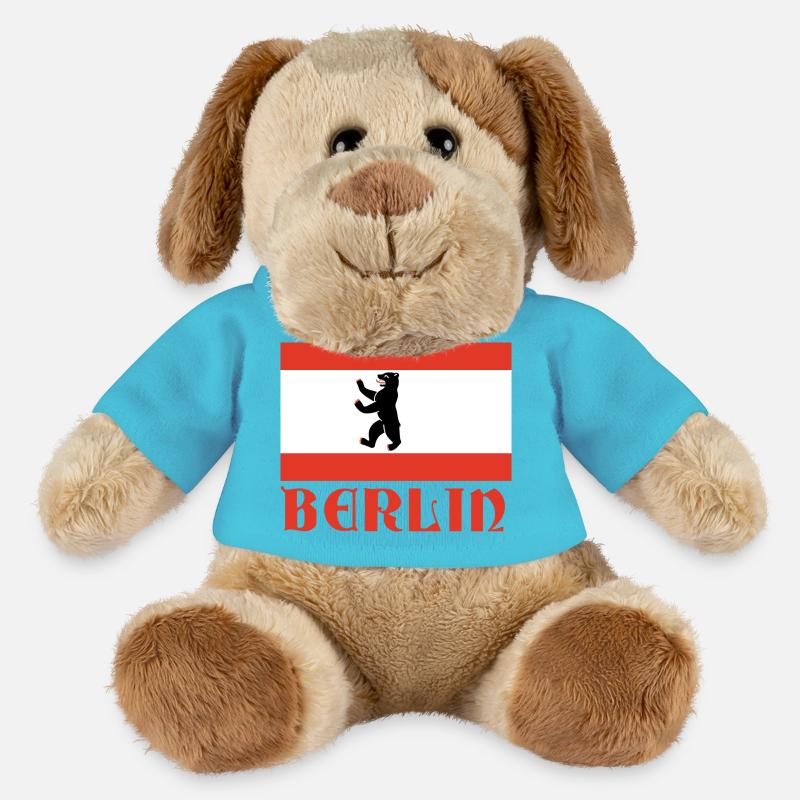Graphique du drapeau de l’ours de Berlin - Chien en peluche Helge MiniFeet® - bleu outremer