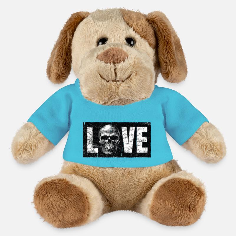 Crâne d’amour - Chien en peluche Helge MiniFeet® - bleu outremer