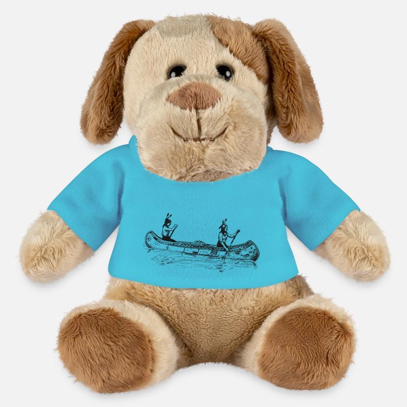 Indianer-im-Kanu-einzel-0 - MiniFeet® Hund Helge - Atollblau
