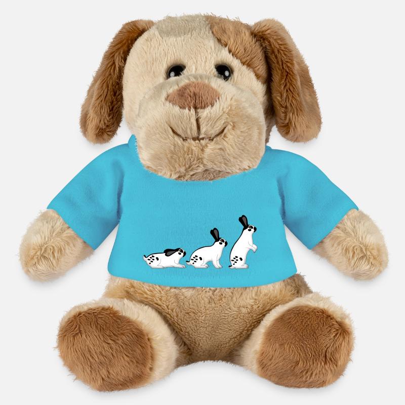 Pinto géant est assis - Chien en peluche Helge MiniFeet® - bleu outremer