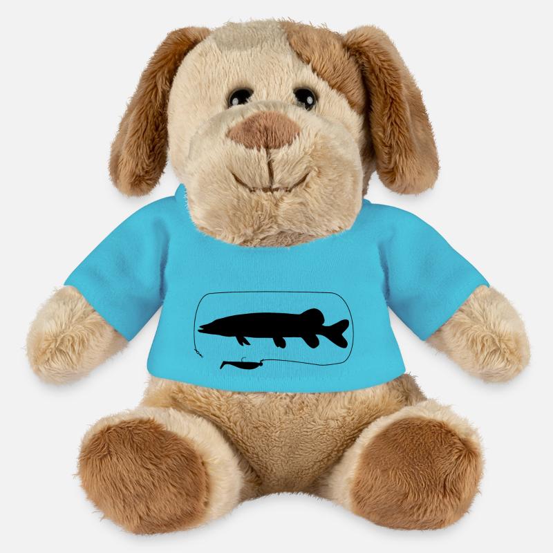 Hecht mit Gummifisch - MiniFeet® Hund Helge - Atollblau
