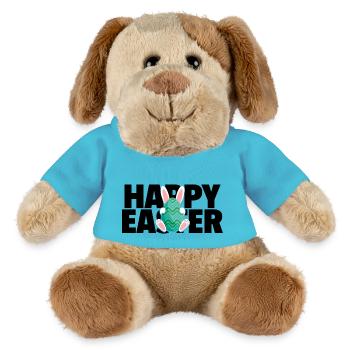 Joyeuse Pâques / Happy Easter - Chien en peluche Helge MiniFeet® - bleu outremer - Devant