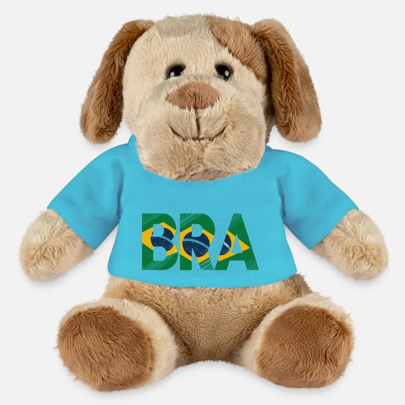 Brésil - Chien en peluche Helge MiniFeet® - bleu outremer
