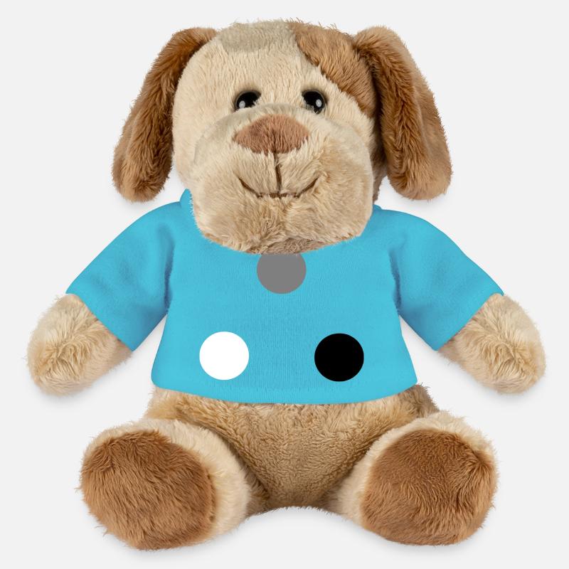 Triokugeln weiß grau schwarz - MiniFeet® Hund Helge - Atollblau