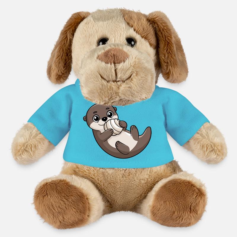Süßer Otter mit Muschel - MiniFeet® Hund Helge - Atollblau