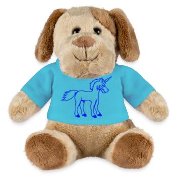 Unicorn Evil Angry Attack Teeth Grinding Sour - MiniFeet® Dog Helge - atoll blue - Front