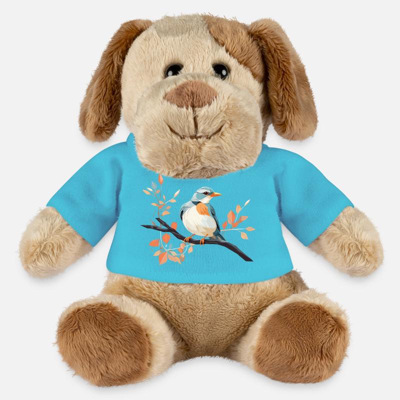 Königsfeder Eisvogel auf Ast - MiniFeet® Hund Helge - Atollblau