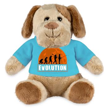 Evolution of Man Fishing Fisherman Dad Fathers Day - MiniFeet® Dog Helge - atoll blue - Front