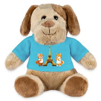 Faul und grummelig in Paris - MiniFeet® Hund Helge - Atollblau - Vorne