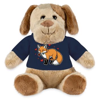 Renard romantique avec Rose - Chien en peluche Helge MiniFeet® - bleu marine - Devant