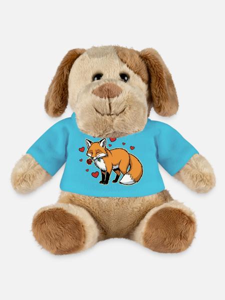 Romantic Fox with Rose - MiniFeet® Dog Helge - atoll blue
