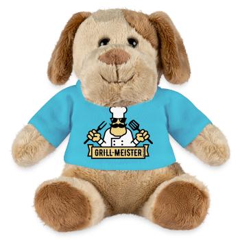 Grillmeister (Grilling / Barbecue / BBQ / 3C) - MiniFeet® Dog Helge - atoll blue - Front
