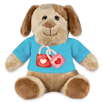 Liebende, verrückt vor Liebe, Valentinstag - MiniFeet® Hund Helge - Atollblau - Vorne